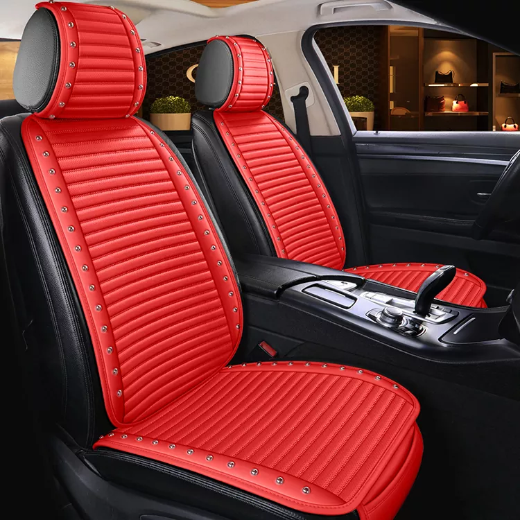 Black Leather Seat Covers for Cars rivet detail